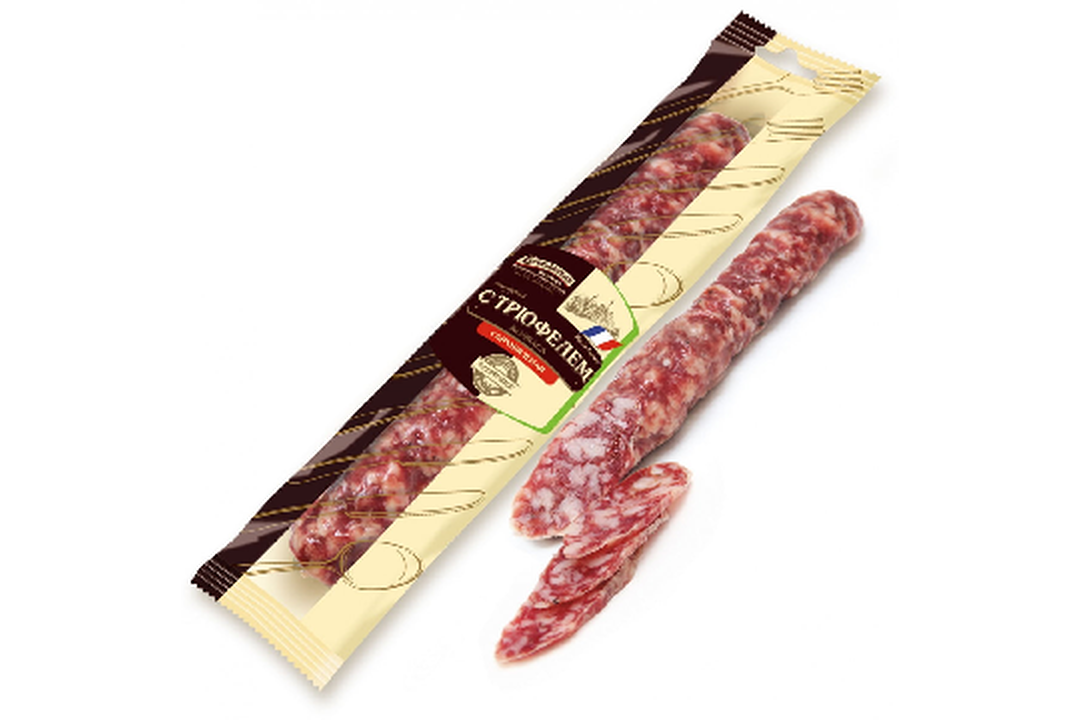 

Колбаса сыровяленая с трюфелем полусухая Егорьевская КГФ, 100 г