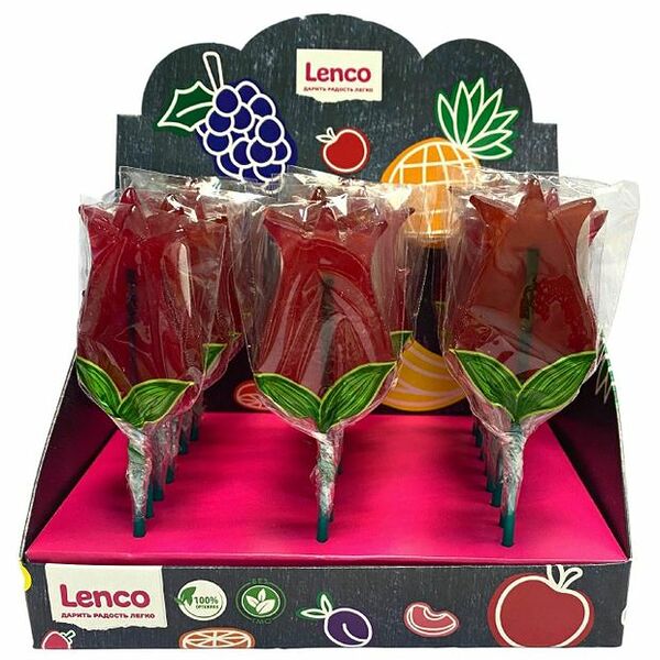 Карамель леденцовая Тюльпан со вкусом вишни ТМ Lenco (Ленко) 23г