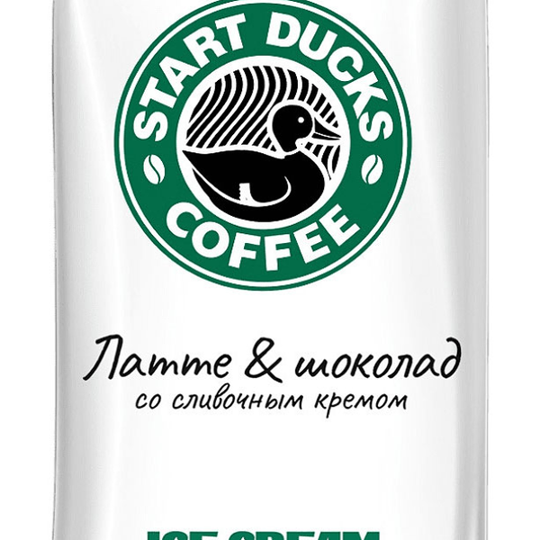 Мороженое Снежный городок Start ducks, пломбир кофе со сливочным кремом, в шоколаде 12%