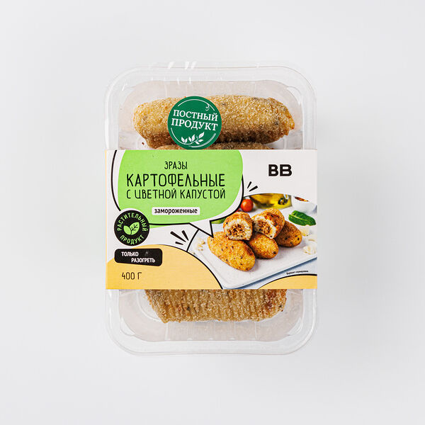 Зразы картофельные с цветной капустой, заморозка Продукт замороженный 