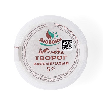 

Творог Любони рассыпчатый 5% БЗМЖ 180 г