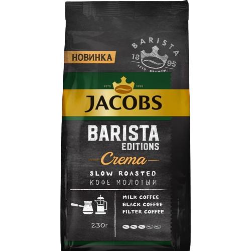 Кофе натуральный жареный молотый JACOBS Barista Editions Crema 230 гр