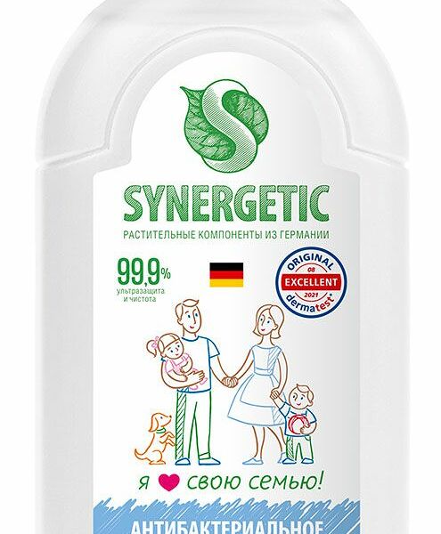 Крем-мыло жидкое Synergetic кокосовое молочко антибактериальное 500 мл