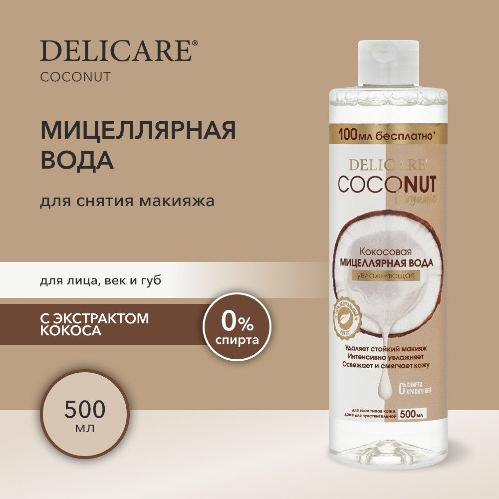 

Кокосовая мицеллярная вода Delicare Coconut 500 мл