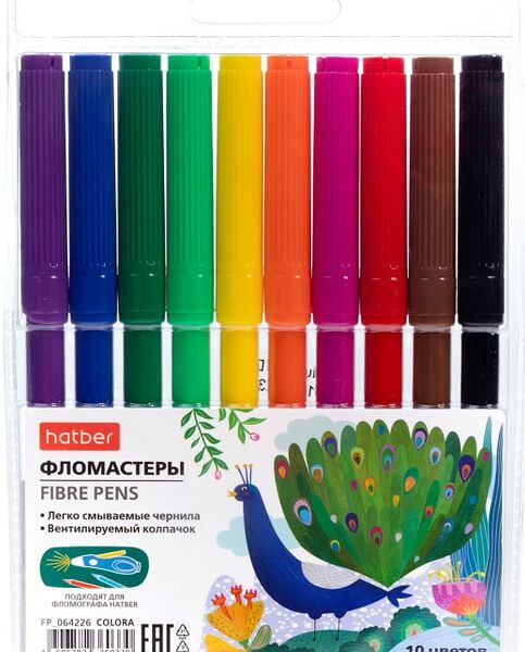 Фломастеры Hatber Colora 10 цветов