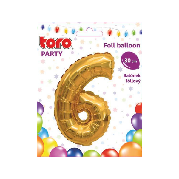 Шар Toro надувной цифра 6 30 см 1 шт