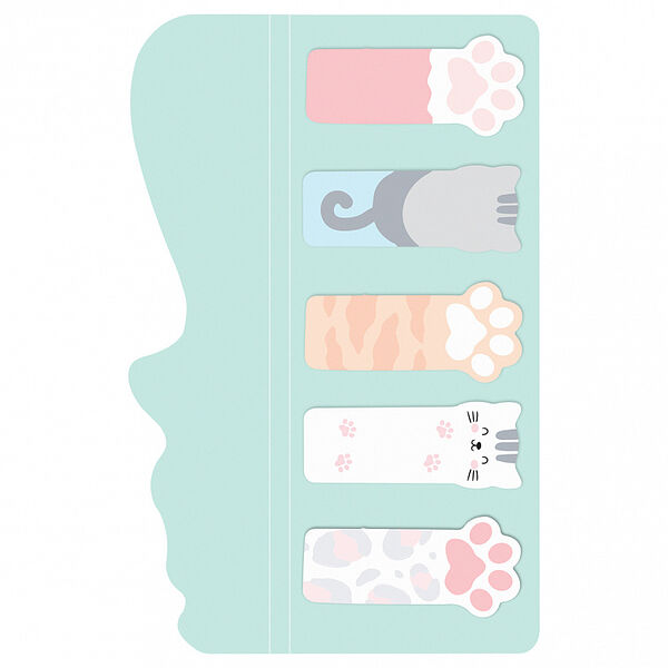 Флажки-закладки MESHU Meow paw и самоклеящиеся блоки в наборе, 20 листов