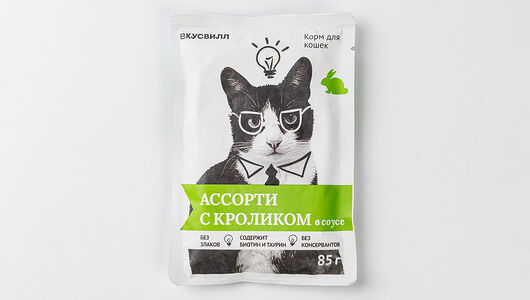 Корм влажный для кошек Ассорти с кроликом в соусе