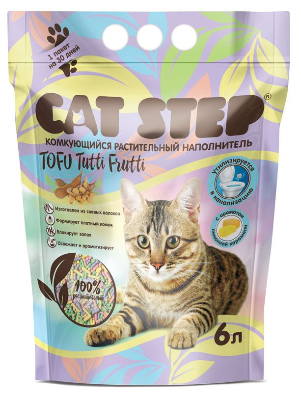 

Наполнитель комкующийся растительный Cat Step Tofu Tutti Frutti 6 л 2.7 кг