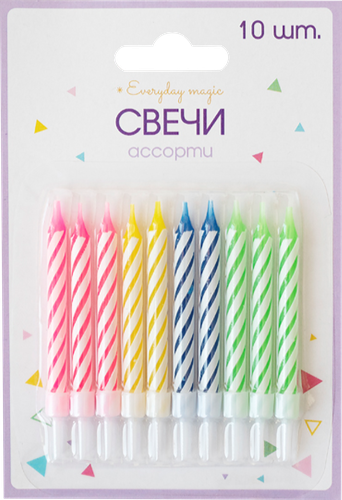 

Свечи Пакетико для торта Happy Birthday 6.5 см 10 шт.