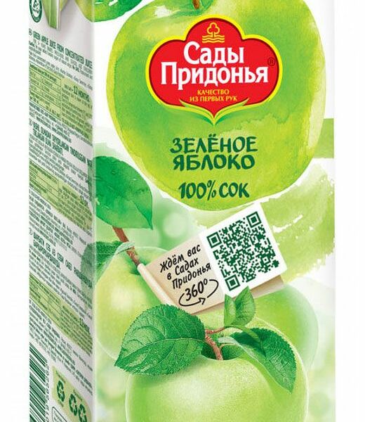 Сок Сады Придонья Зеленое яблоко, 2 л