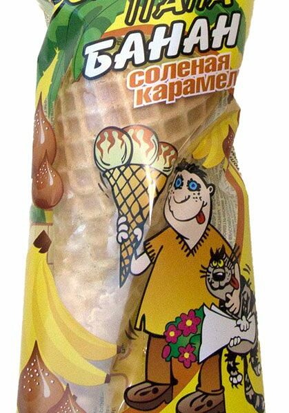 Мороженое Большой папа рожок банан-соленая карамель 130 г