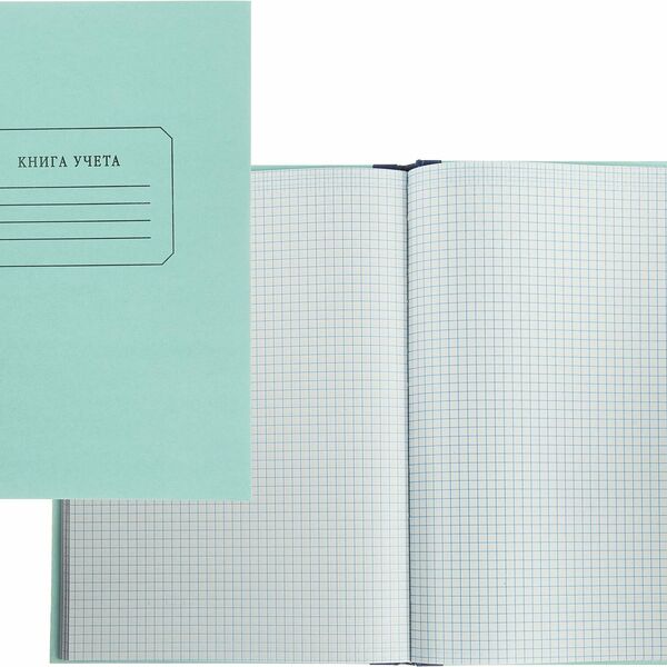 Книга учета амбарная в клетку 96л.обл.плотн.картон г/б