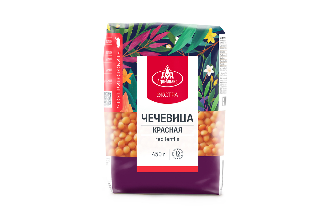 

Чечевица Агро-Альянс красная Экстра 450 г