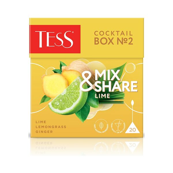 Напиток чайный Tess Коктейль Бокс 2 Лайм пирам 1,5гх20п