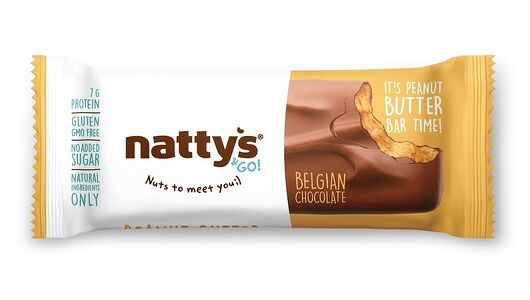 Батончик Nattys&Go! Peanut шоколадный с арахисовой пастой покрытый молочным шоколадом