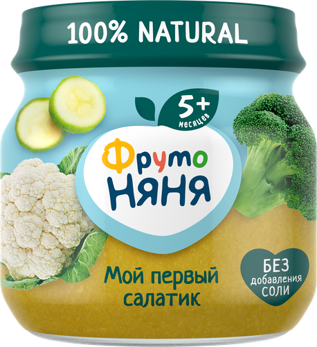 

Пюре ФрутоНяня Мой первый салатик брокколи-кабачки-цветная капуста 80 г