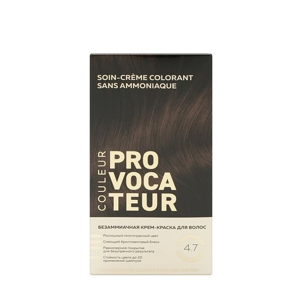 Безаммиачная крем-краска для волос Provocateur 4.7 Шоколадный трюфель 40/80/15 мл