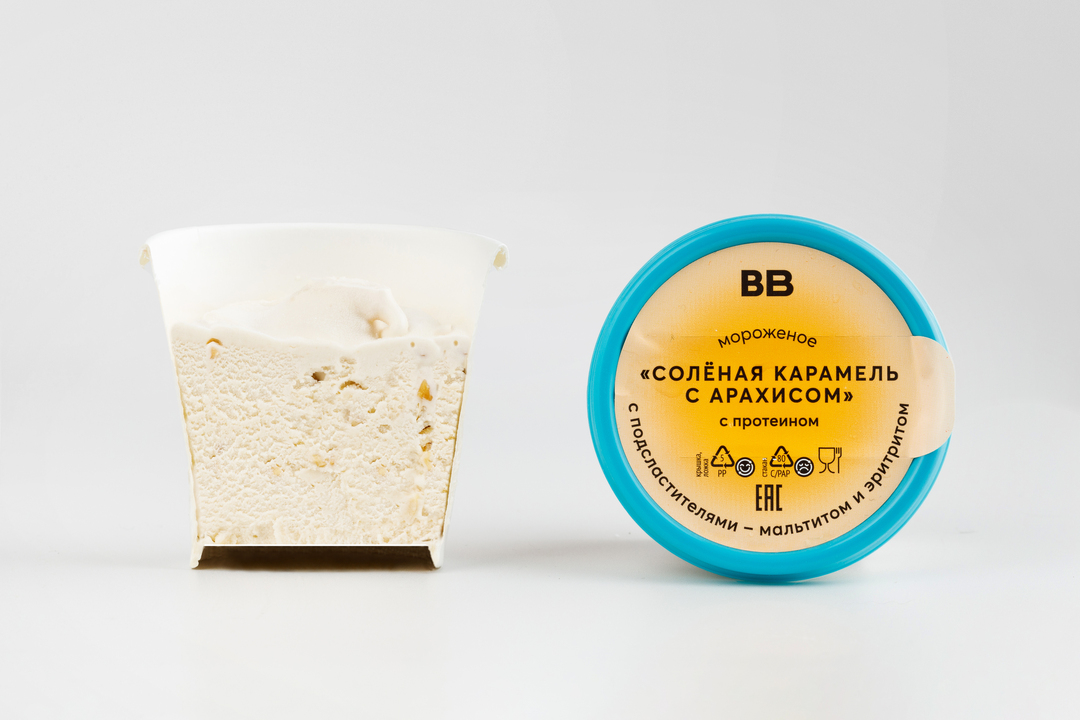 

Мороженое с протеином ВкусВилл Солёная карамель с арахисом 75 г