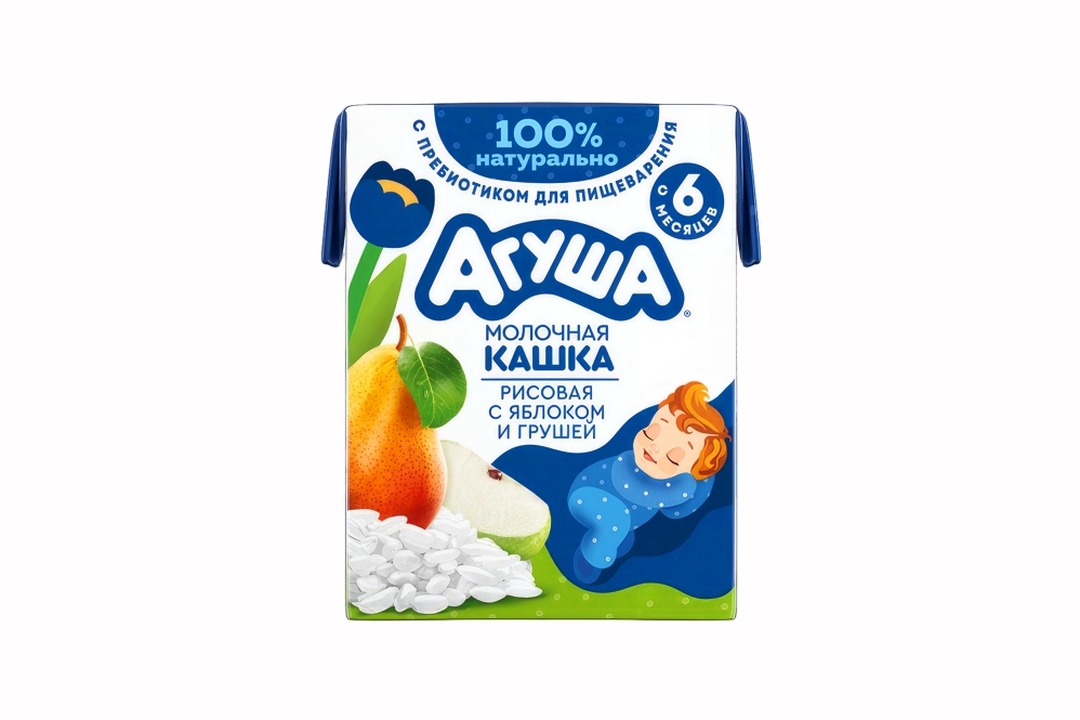 

Каша жидкая Молочная Рисовая Агуша Засыпай-ка Яблоко-Груша с 6 месяцев 200 мл