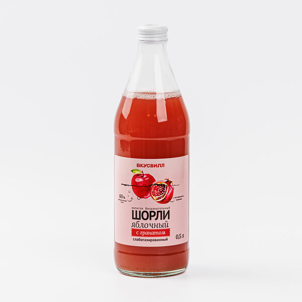 Напиток Вкусвилл Шорли яблочный с гранатом 500мл