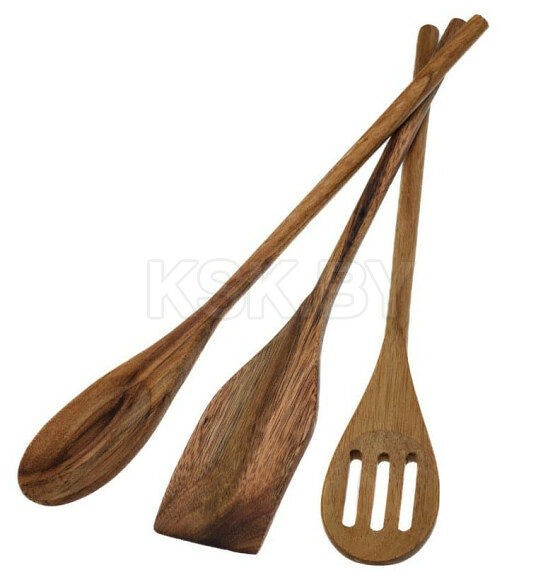Набор кухонных принадлежностей дерево акация 3пр 30см лопатка 2ложки код 089364