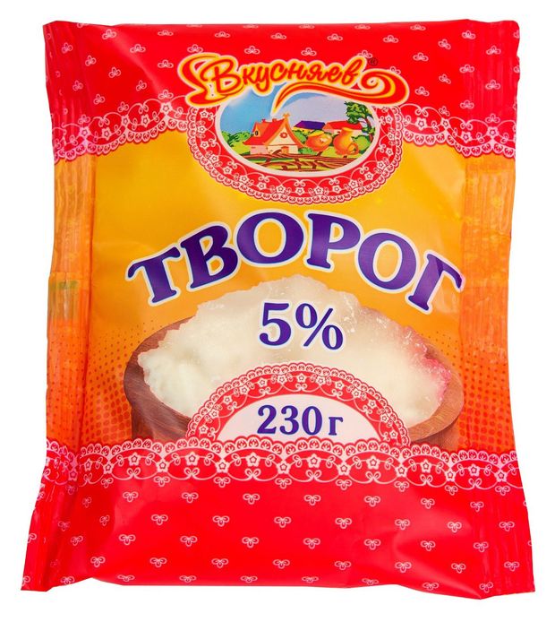 

Творог Вкусняев зерненый 5% 230 г