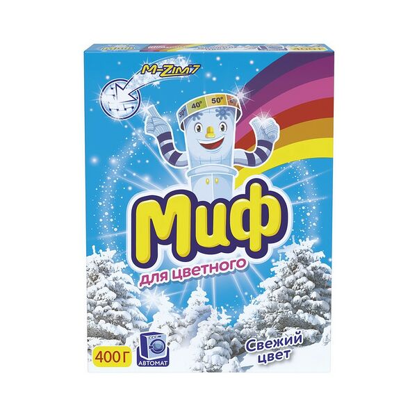 Синтет. моющее ср-во порошкообразное Миф (400г) Свежий цвет