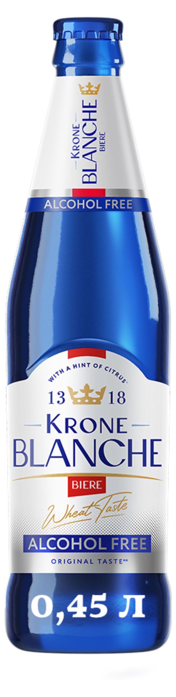

Пивной напиток безалкогольный Крон Бланш (Krone Blanche) светлый нефильтрованный пастеризованный 450 мл