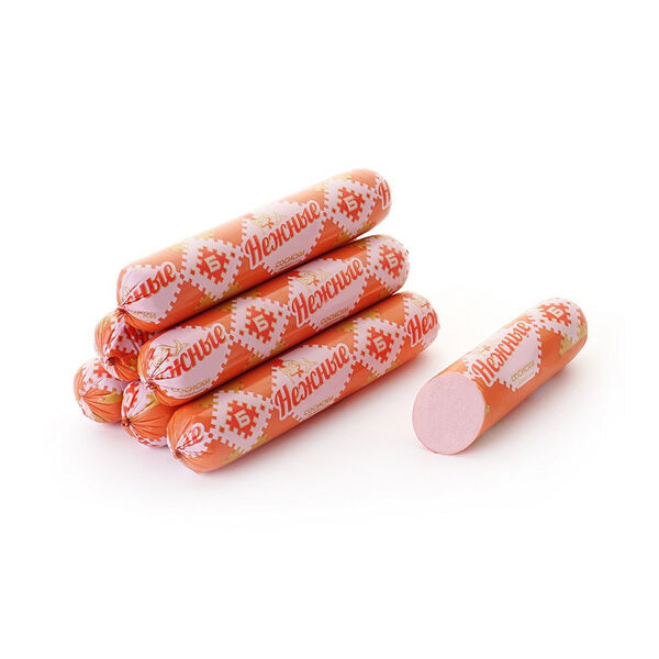 Сосиски Нежные в/с колб изд вар из мяса ц/бр охл газ вес Брестские традиции