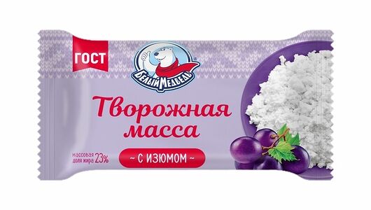 Творожная масса Белый медведь ГОСТ изюм