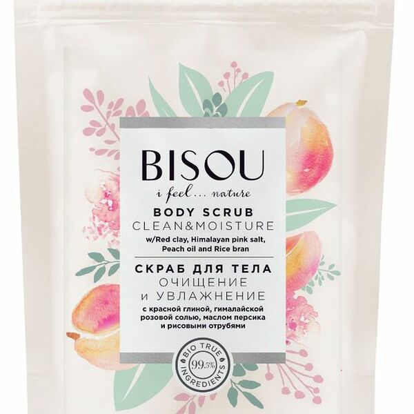 Скраб для тела Bisou Очищение и увлажнение с красной глиной