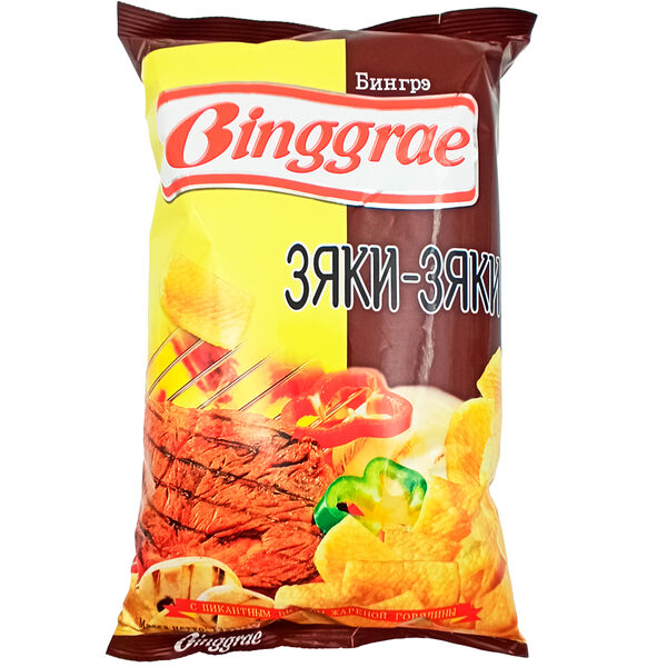 Чипсы Зяки-Зяки Binggrae с пикантным вкусом жареной говядины, 130г