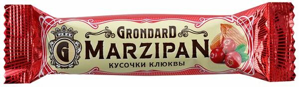 Батончик марципановый Grondard глазированный с кусочками клюквы 50 г