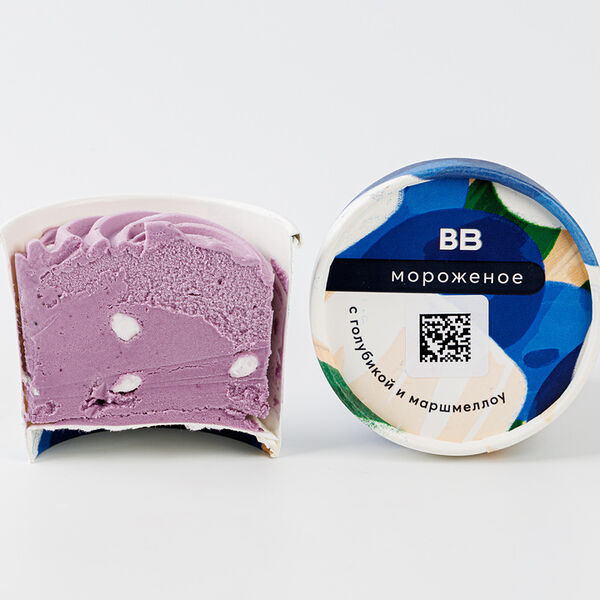 Мороженое йогуртное с голубикой и маршмеллоу(Продукт замороженный)
