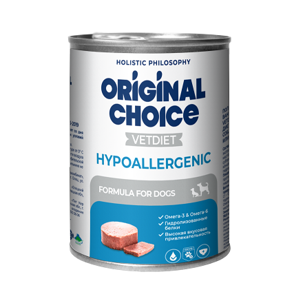 Корм для собак Original Choice VETDIET Hypoallergenic пищевая аллергия или непереносимость, 340г