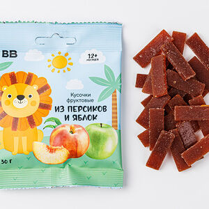 Кусочки фруктовые из персиков и яблок