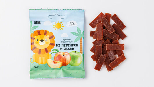 Кусочки фруктовые из персиков и яблок