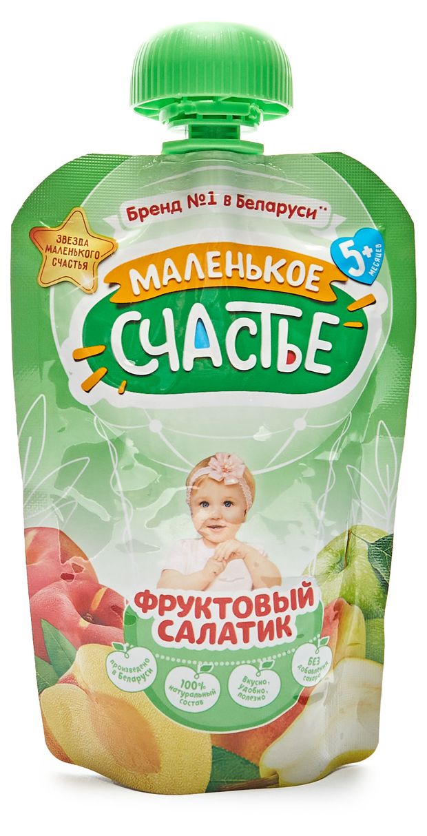 

Пюре фруктовое Маленькое счастье Фруктовый салатик с 5 месяцев 90 г