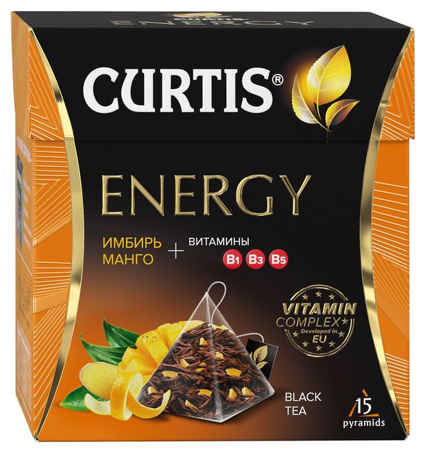 

Чай чёрный Curtis Energy имбирь-манго и витамины 15 пирамидок 25.5 г