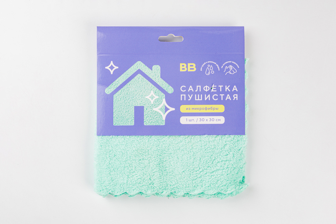 

Салфетка ВкусВилл из микрофибры пушистая 30х30 см