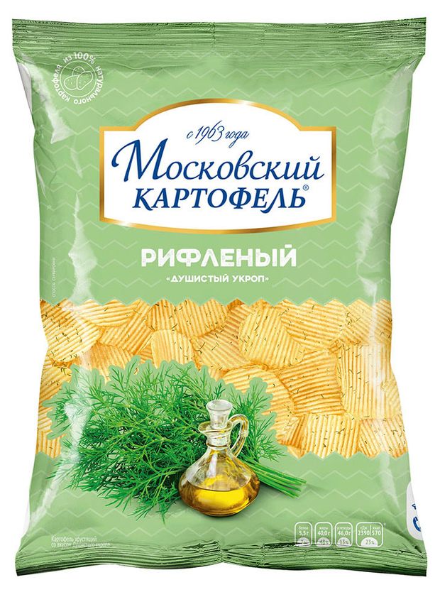 

Чипсы картофельные Московский картофель Душистый укроп рифлёные 150 г