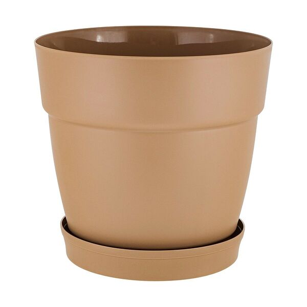 Горшок для цветов Villa de Fiori, 2 л, пластик, молочный шоколад, 17 х 17 х 15,5 см