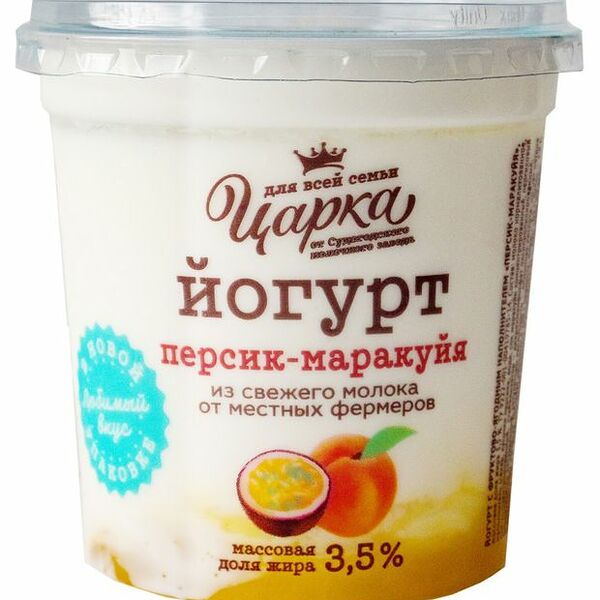 Йогурт Царка с наполнителем Персик-маракуйя 3.5% 400 г