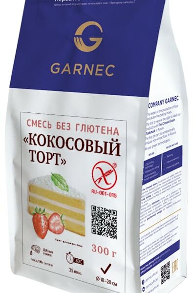 Смесь для выпечки Garnec  Кокосовый торт без глютена 300г