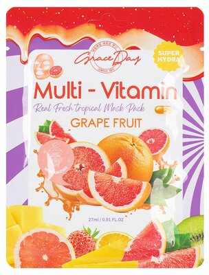 Маска тканевая Grace Day Multi-Vitamin Grape Fruit Mask с экстрактом грейпфрута
