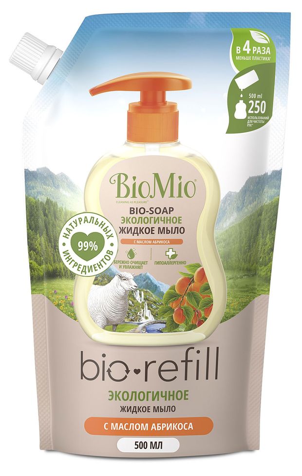 

Жидкое мыло BioMio Bio-Soap с маслом абрикоса 500 мл