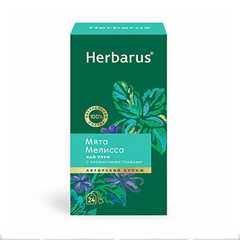 Чай зеленый Herbarus улун с добавками Мята Мелисса 24х2г, Россия