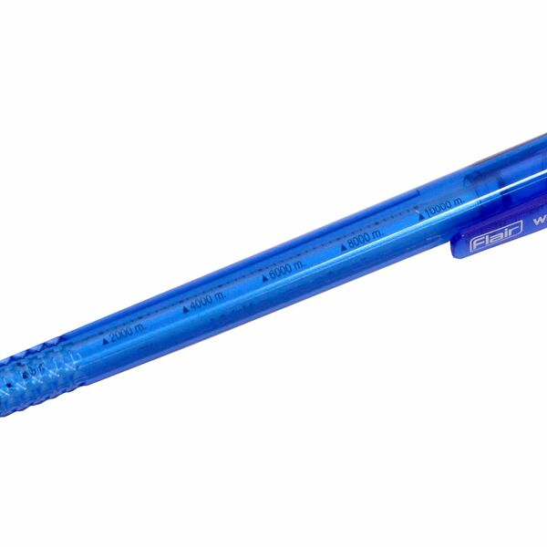 Ручка шариковая автоматическая flair writo-metr f-1311 синяя, пластик, 0.5мм., со шкалой на стержне