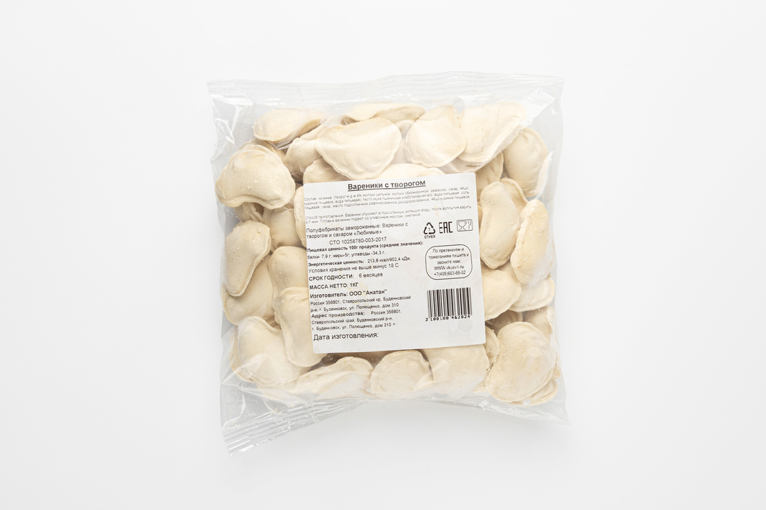 

Вареники с творогом 1 кг